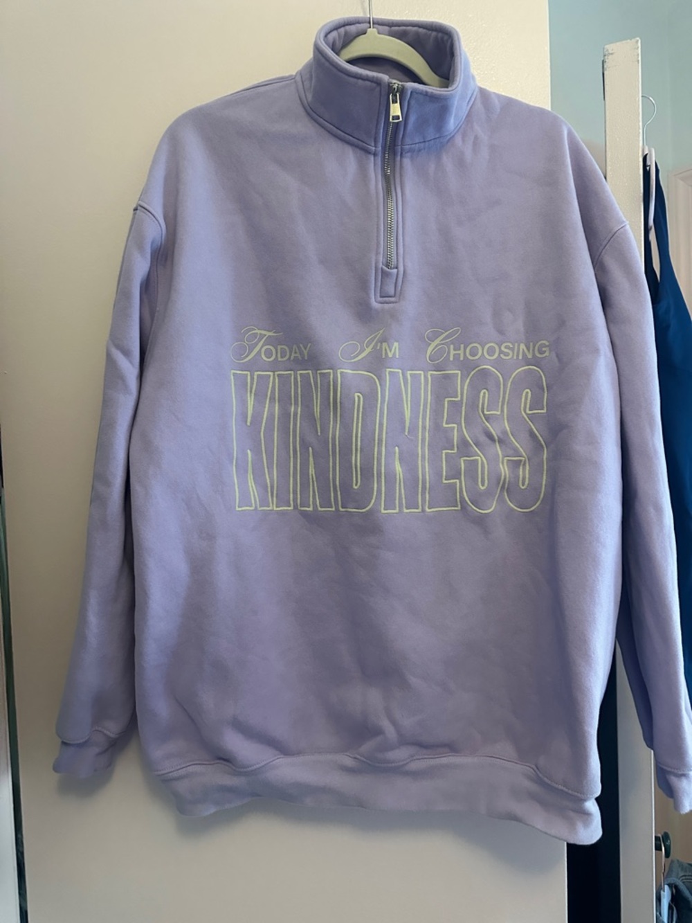 Kindness Graphic Half-Zip Pullover - Lavender
